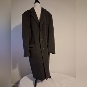 Men's Gray Wool Overcoat Size 44